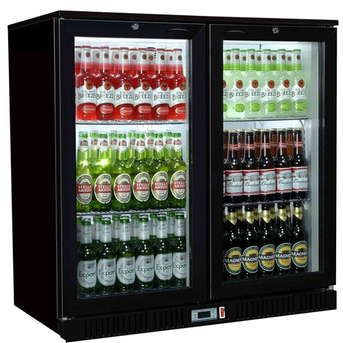 Coolpoint HX201 - Double Hinged Door Black Bottle Cooler