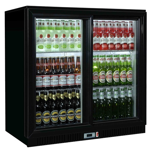 Coolpoint HX251 Double Black Sliding Door Bottle Cooler